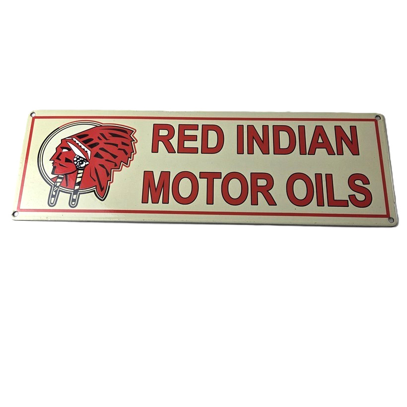 Vintage Red Indian Porcelain Sign - Large American Indian Service Gas Pump Sign Vintage Red Indian Porcelain Sign - Large American Indian Service Gas Pump Sign