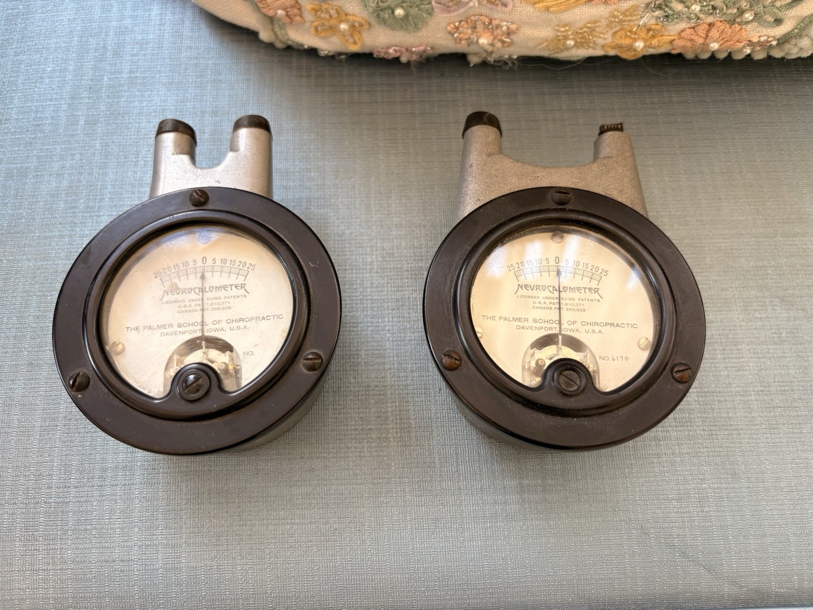 Pair Vintage Palmer School Nevrocalometers Chiropractic Instruments