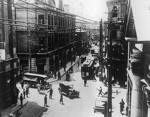 Nanjing Road in the International District of Shanghai China in 1927 Old Photo 1 Nanjing Road in the International District of Shanghai China in 1927 Old Photo 1