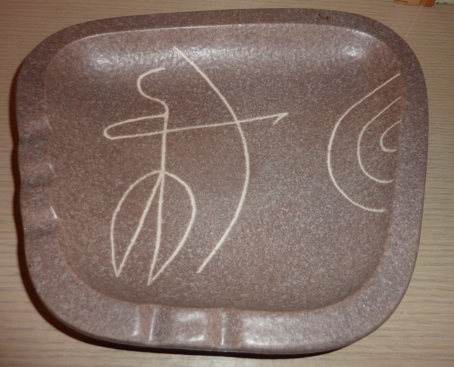 Fantastic MCM Ashtray with a Stylized Archer Etched into it ~ Archery Design