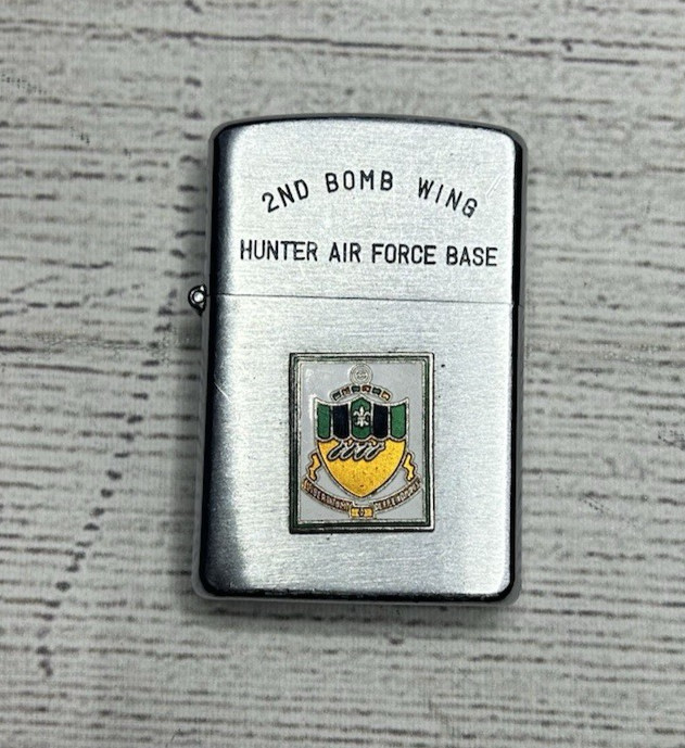 Vintage Rothco Japan Lighter 2nd Bomb Wing Hunter AFB Named Colonel SAC USAF Vintage Rothco Japan Lighter 2nd Bomb Wing Hunter AFB Named Colonel SAC USAF