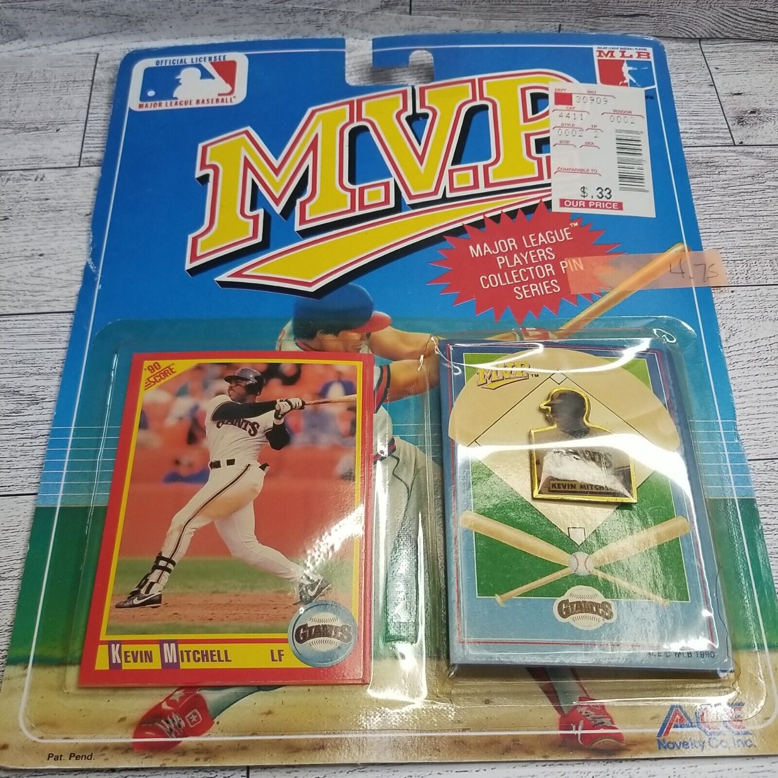 Kevin Mitchell San Francisco Giant 1990 MVP Lapel Hat Pin MLB Players Series VTG