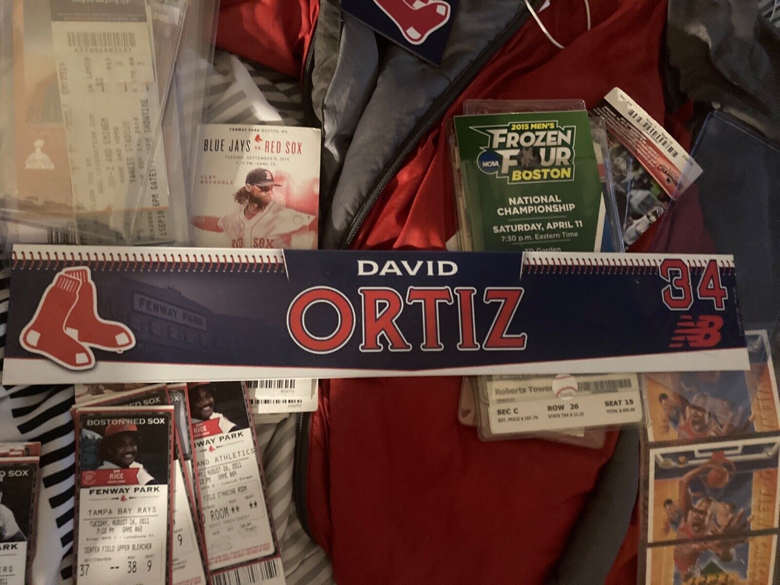 David Ortiz Boston Red Sox locker name tag fenway park World Series mlb HOf 