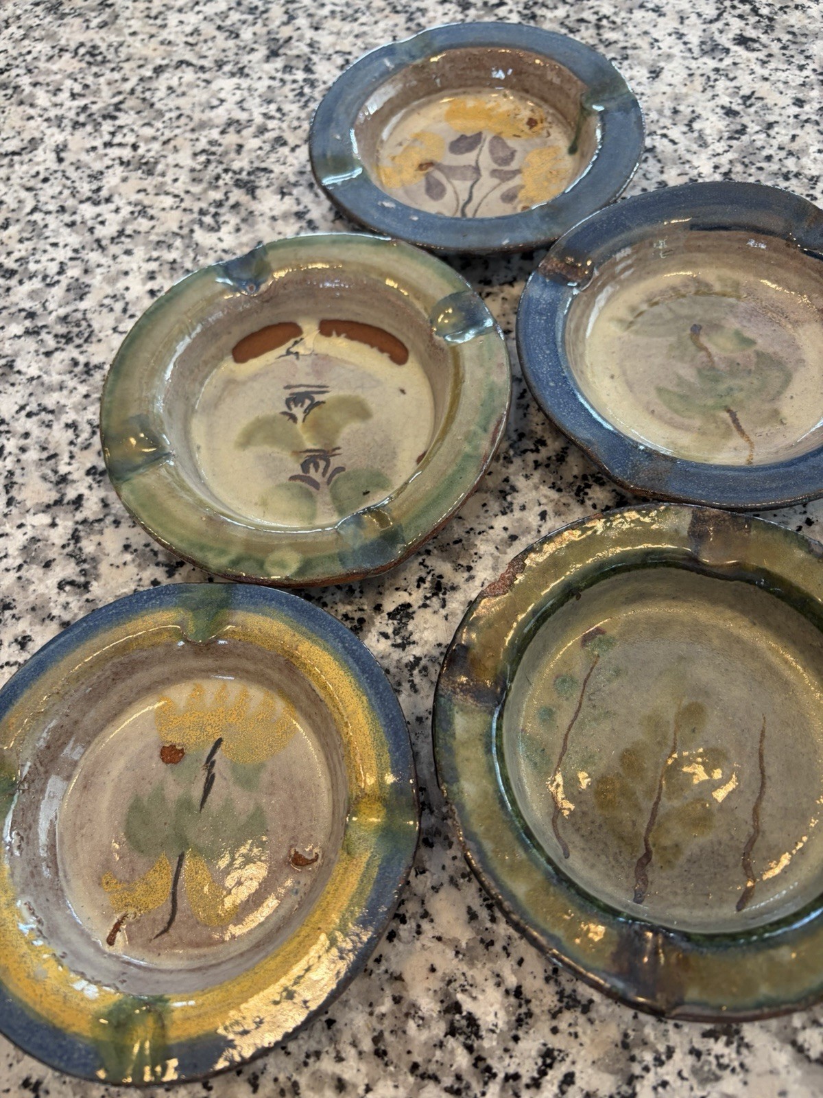 Five Vintage Pottery Antigua Guatemala Ashtrays For Guest House Latin Restaurant Five Vintage Pottery Antigua Guatemala Ashtrays For Guest House Latin Restaurant