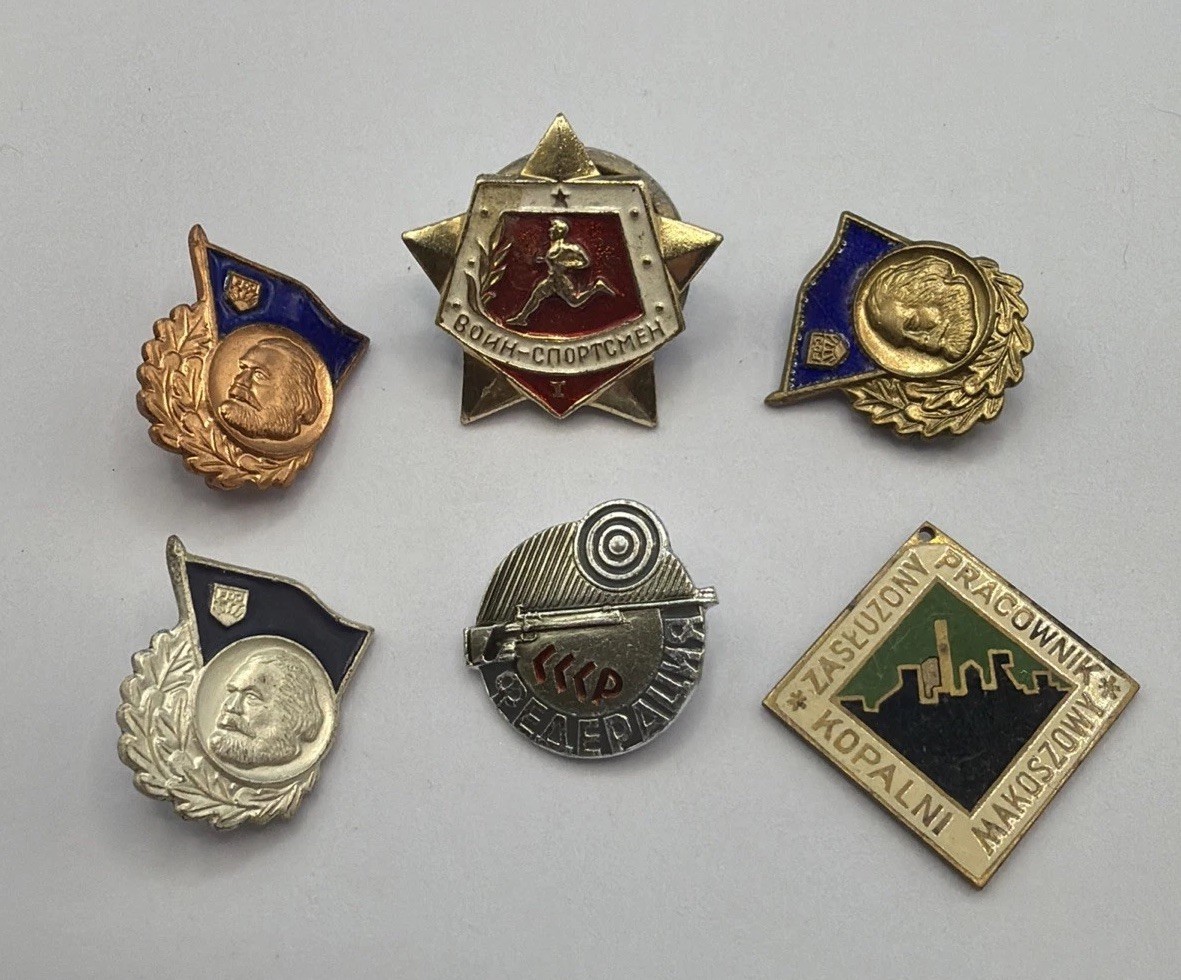 (6) Vintage Soviet USSR & Polish Pin Lot VTG (6) Vintage Soviet USSR & Polish Pin Lot VTG