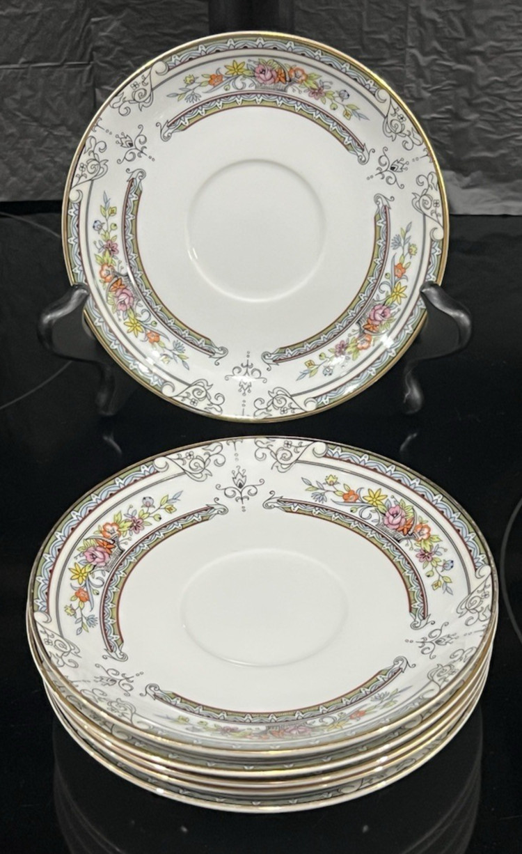 Set of 6 Vintage Mikasa Cambridge Fine China Saucer 6\ Set of 6 Vintage Mikasa Cambridge Fine China Saucer 6\