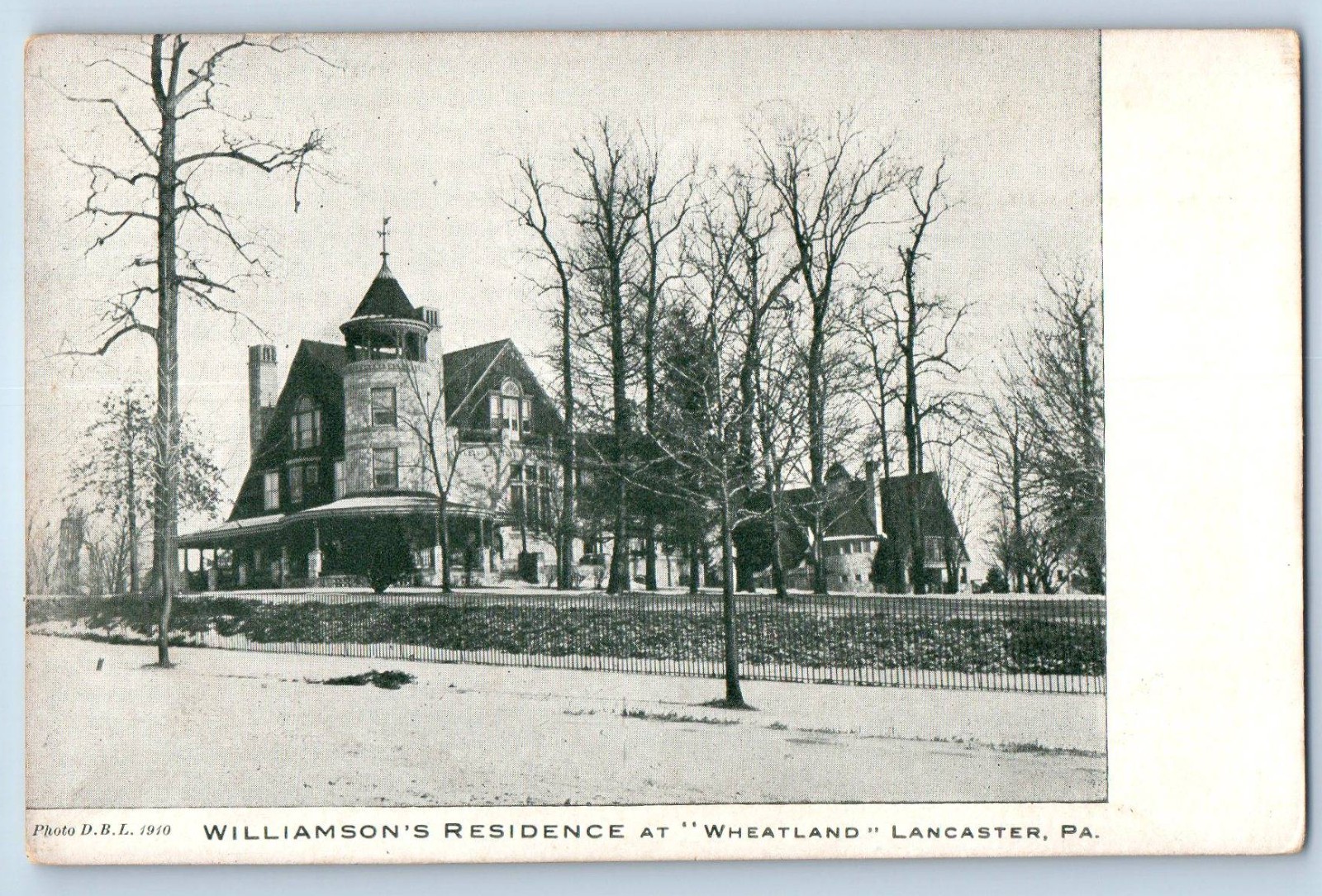 1940 Lancaster Pennsylvania PA Vintage Postcard Williamson\'s Residence Wheatland
