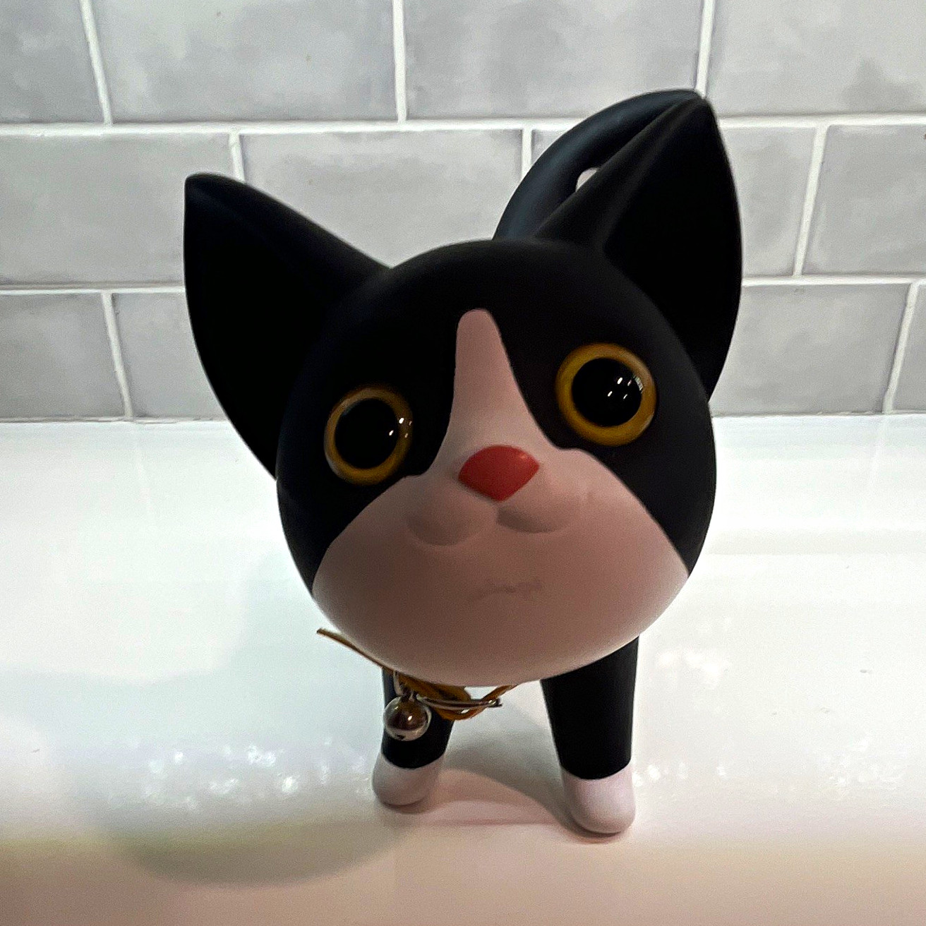 Rare Vintage Semk Design Kat Banker Piggy Bank - White/Black Cat with Original Y Rare Vintage Semk Design Kat Banker Piggy Bank - White/Black Cat with Original Y