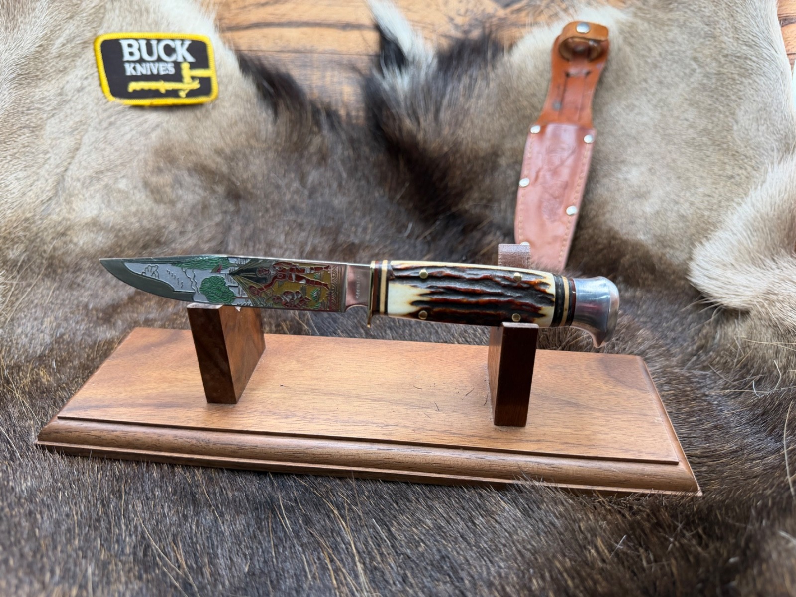 PUMA Scout Saw Blade Knife Stag Handles With A Leather Sheath Mint & Pouch