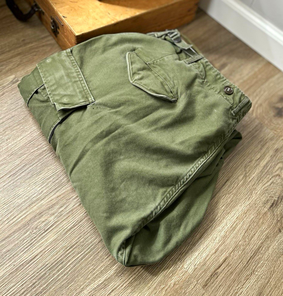 Vtg US Army M-1951 M51 Field Cargo Trousers Pants OG-107 Korean War Regular XL