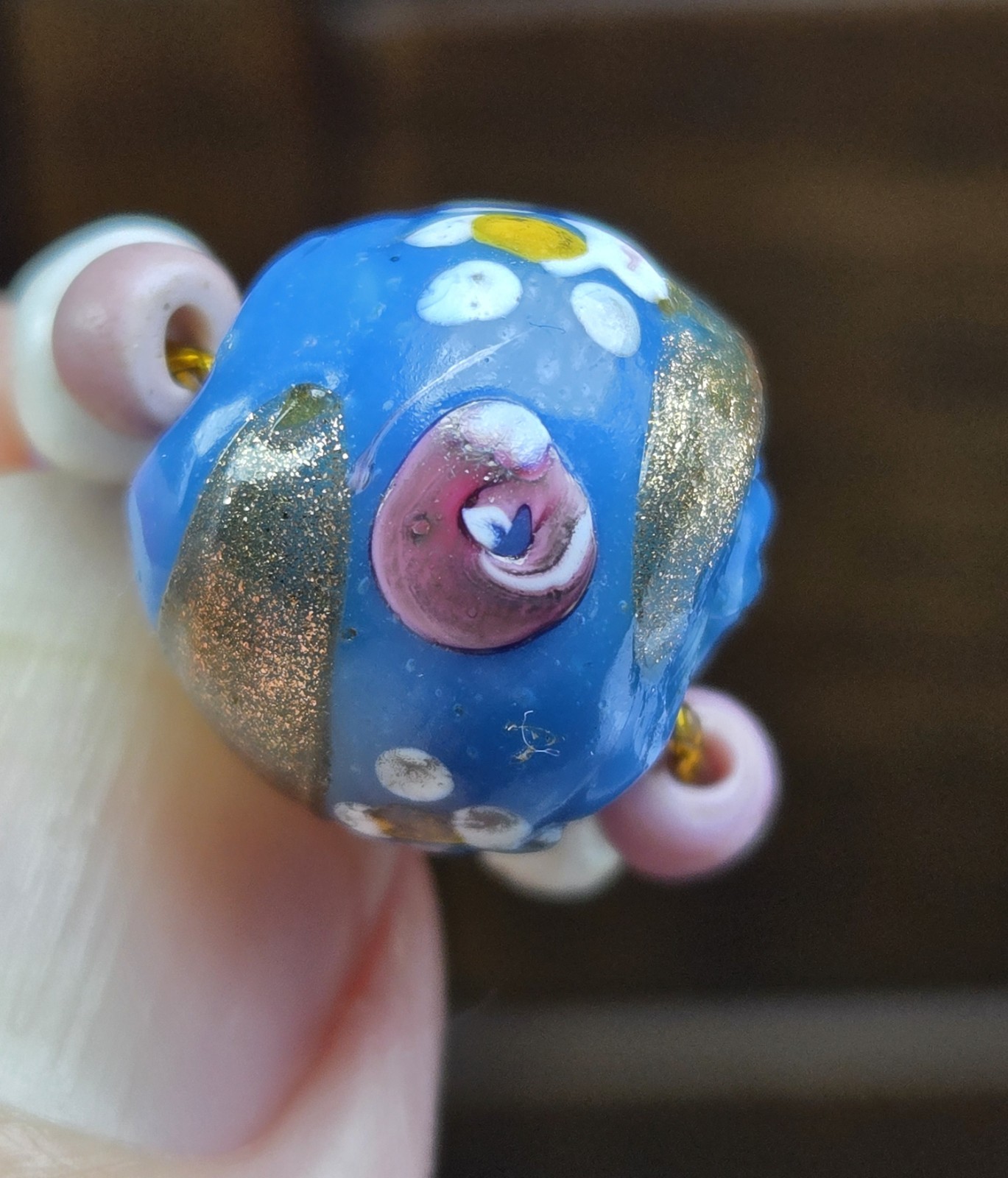 Fancy Rare Floral Antique Venetian Glass Trade Bead African BEADS Fancy Rare Floral Antique Venetian Glass Trade Bead African BEADS