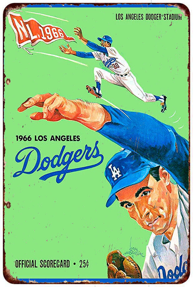 1966 Los Angeles Dodgers Program Cover - Sandy Koufax Vintage Look Metal sign