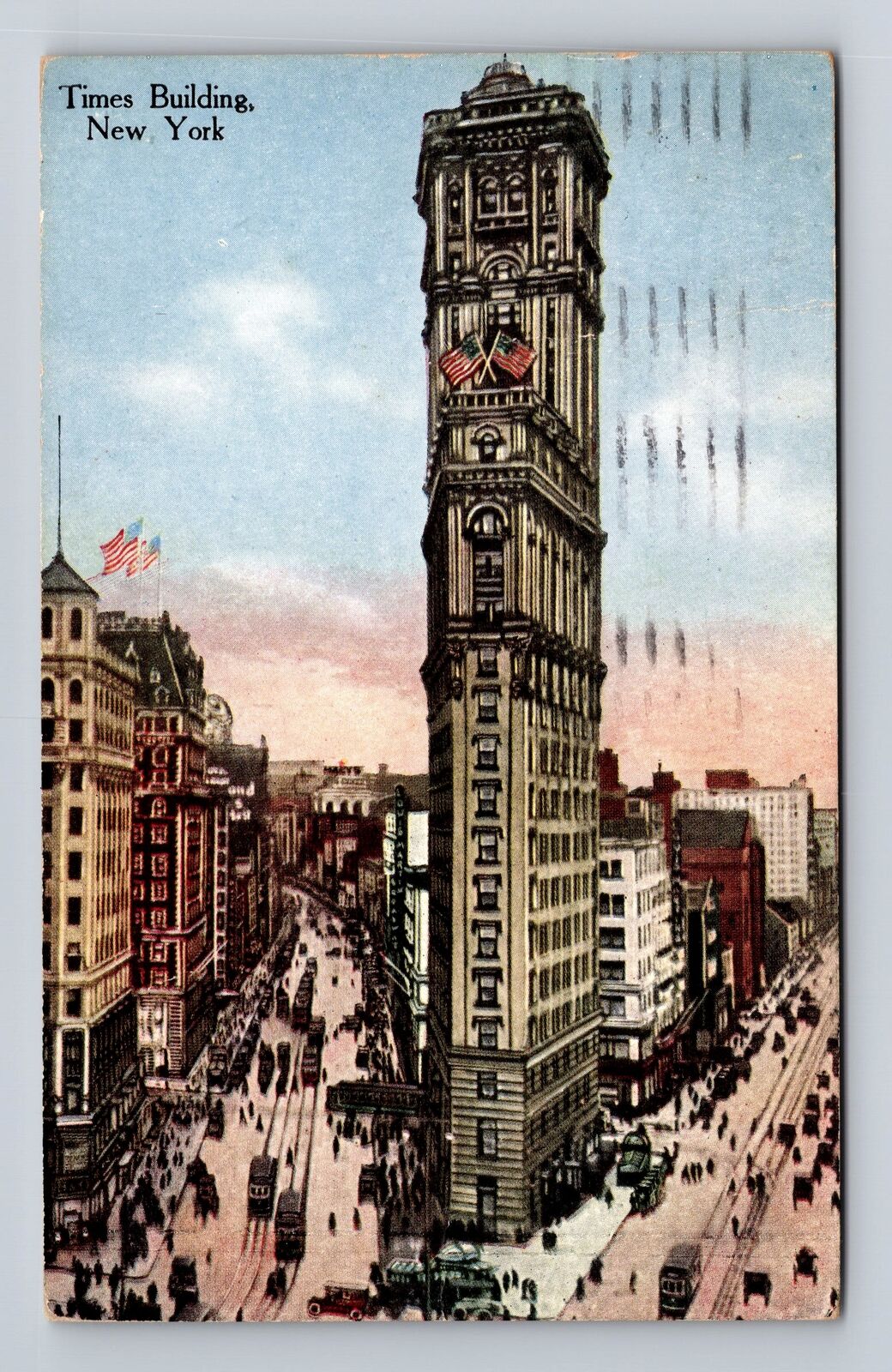 New York City NY-New York, Times Building, Antique, Vintage c1915 Postcard