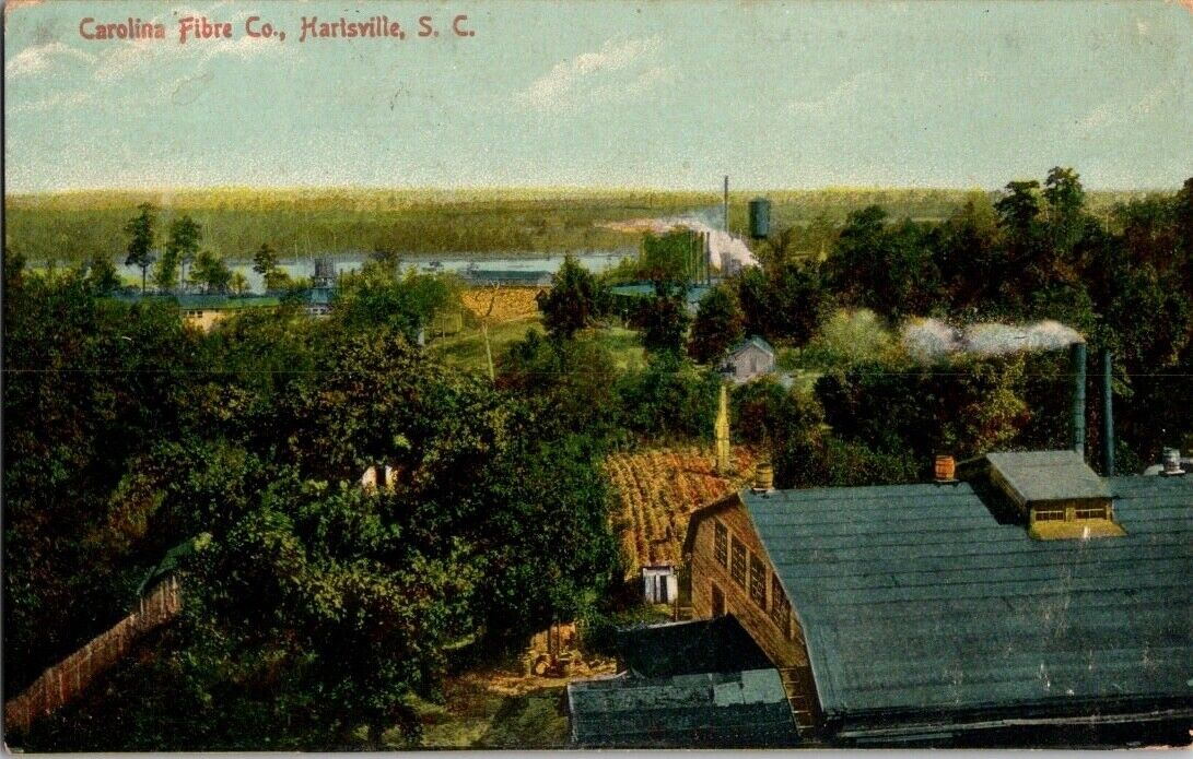 Antique 1912 Carolina Fibre Co Hartsville SC South Carolina Fiber Mill Postcard
