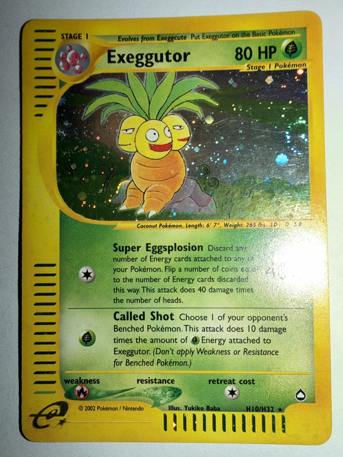 *2x SWIRL* Pokemon Exeggutor H10/H32 Holo Swirl Aquapolis Rare Card