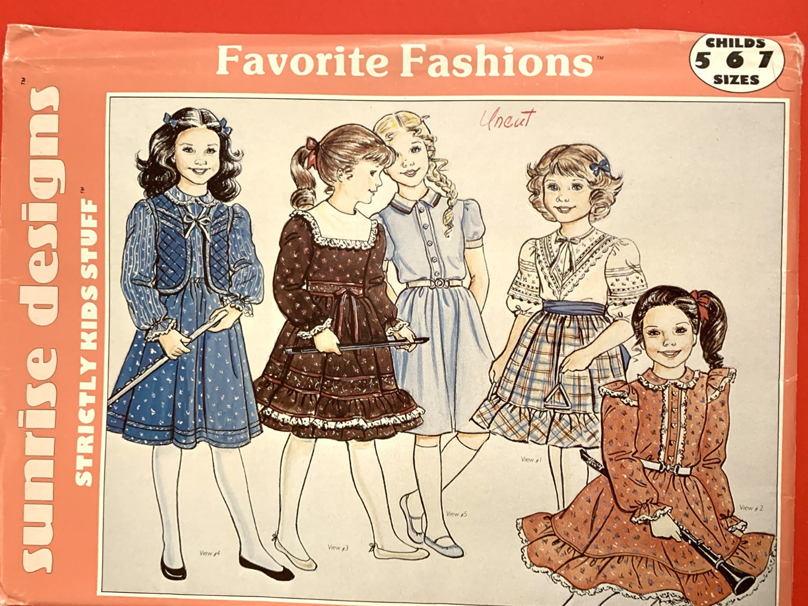 2000\'s Sunrise Designs Girls Size 5-6-7 UNCUT Dress Patterns # C155 2000\'s Sunrise Designs Girls Size 5-6-7 UNCUT Dress Patterns # C155