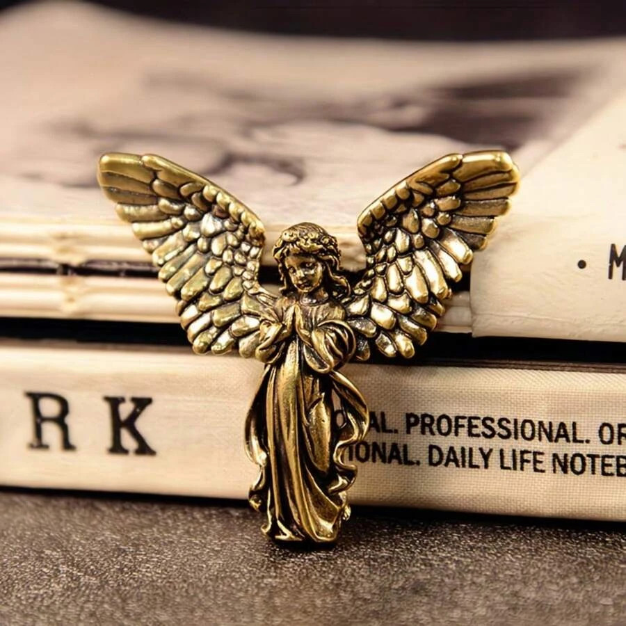 Vintage Brass Witch Statue Broomstick Book Collectible Home Decor Vintage Brass Witch Statue Broomstick Book Collectible Home Decor