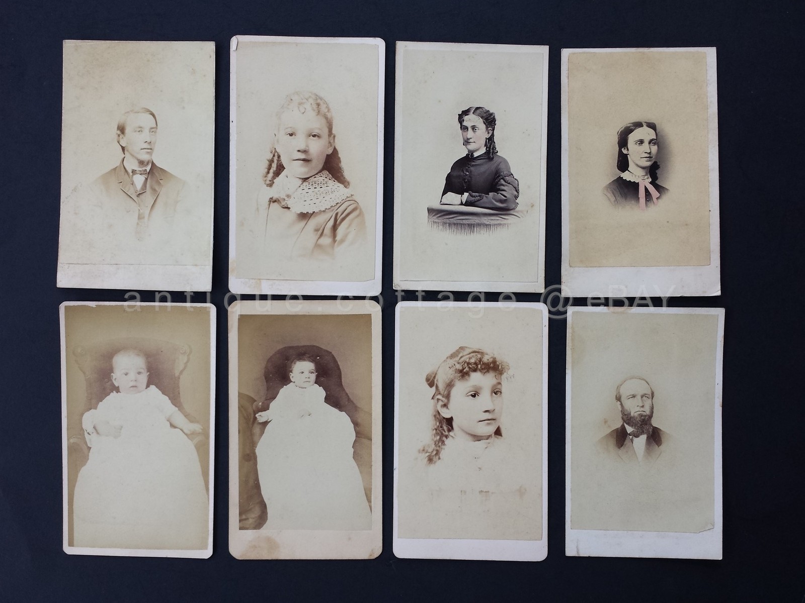 1881 LOT antique 8 TYLER FAMILY CDV PHOTO wilmington de phila pa salem nj kansas