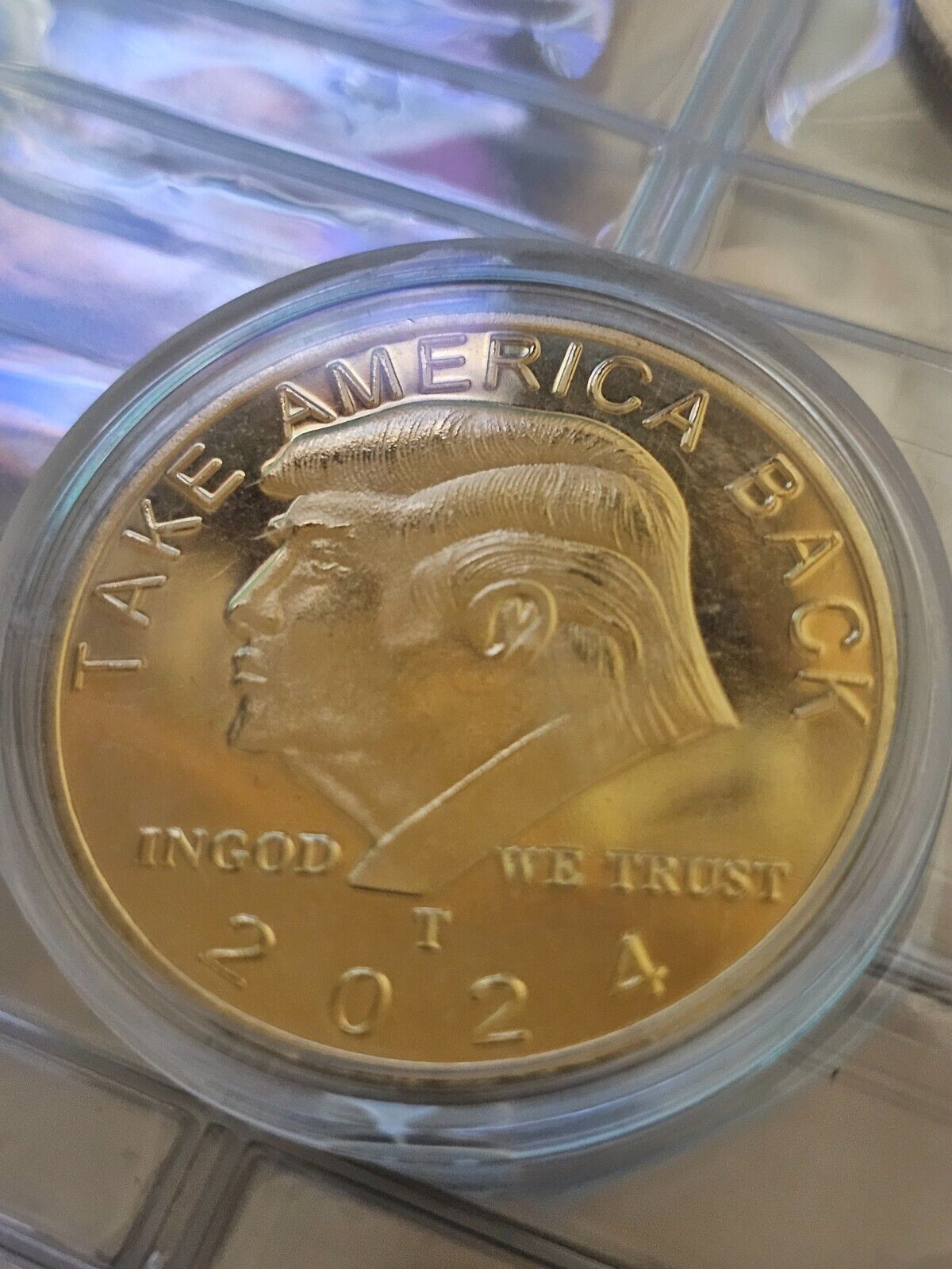 Rare 2024 US Donald Trump Coin President Gold Eagle Take America Back
