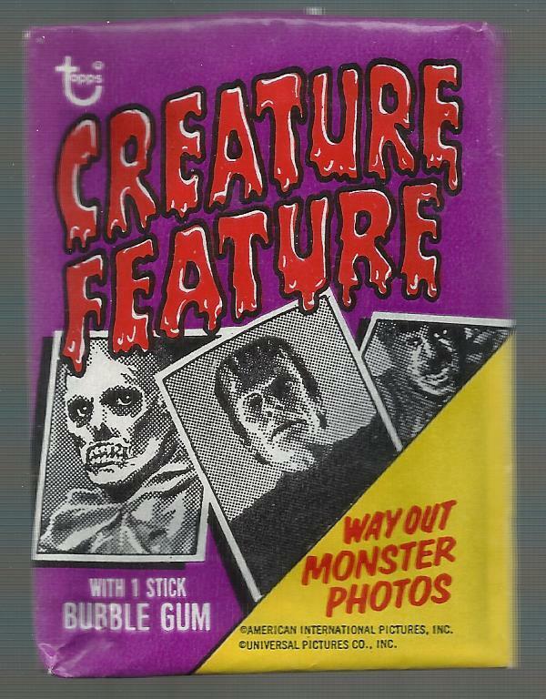 1973 TOPPS CREATURE FEATURE UNOPENED PACK THIS  FUN PACK ( ALMOST 50 YEARS OLD)