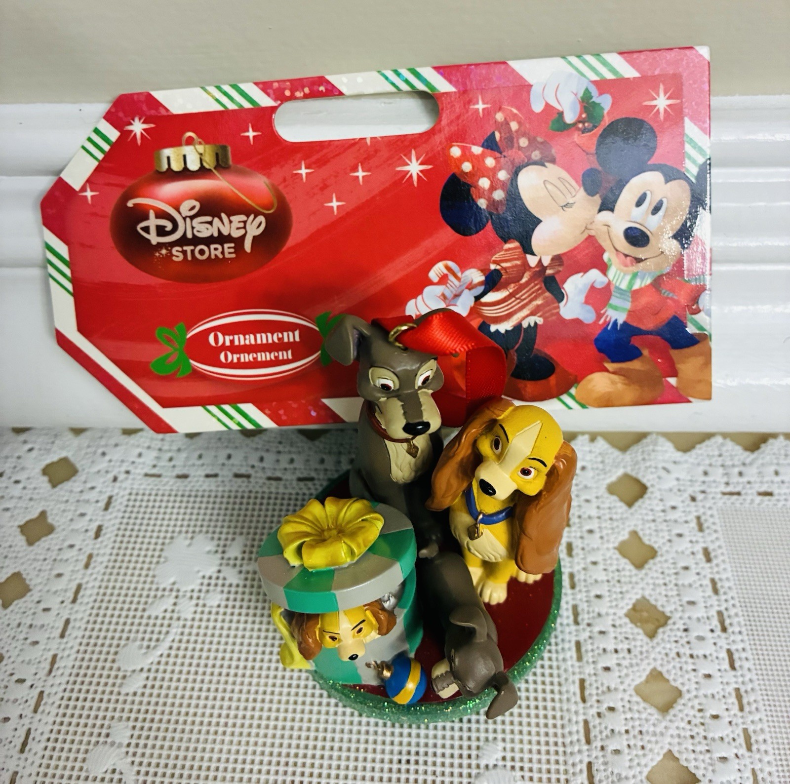 Extremely RARE STILL TAGGED Lady & The Tramp & Pups 2016 Disney Store Ornament Extremely RARE STILL TAGGED Lady & The Tramp & Pups 2016 Disney Store Ornament
