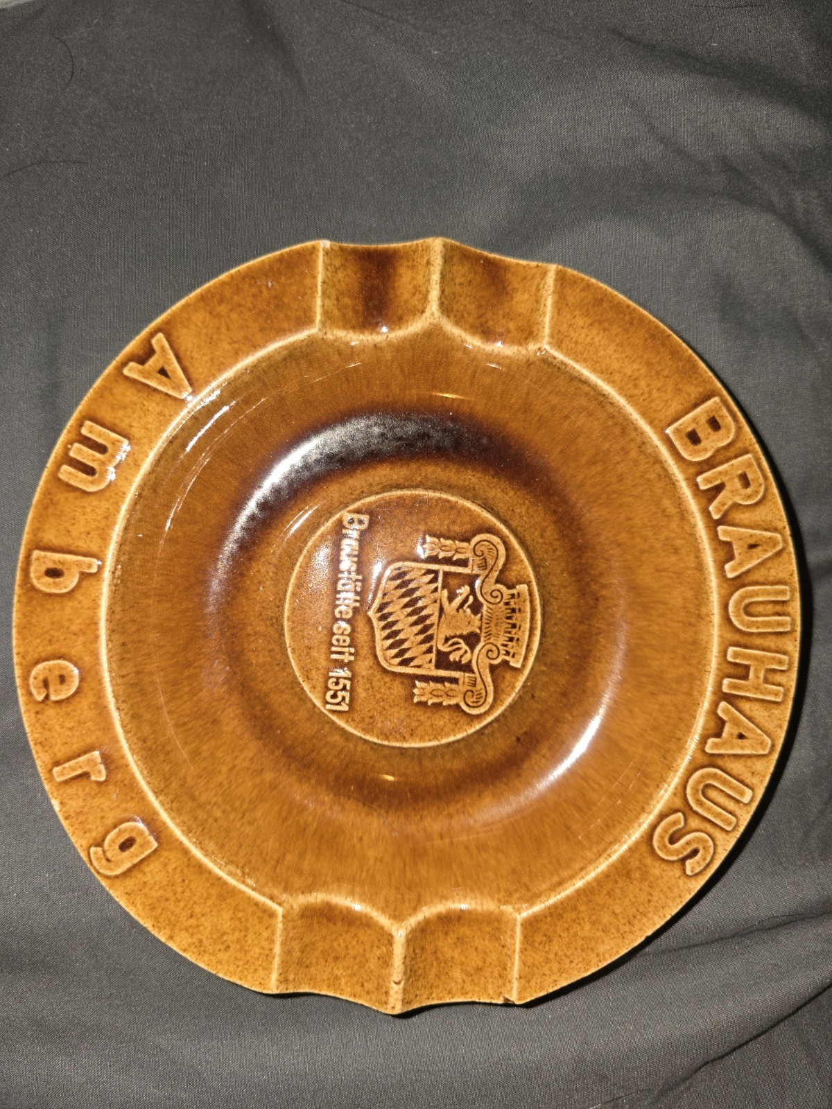 Vintage Brauhaus Amberg Germany Stoneware Ashtray Beer Brewery Souvenir Vintage Brauhaus Amberg Germany Stoneware Ashtray Beer Brewery Souvenir