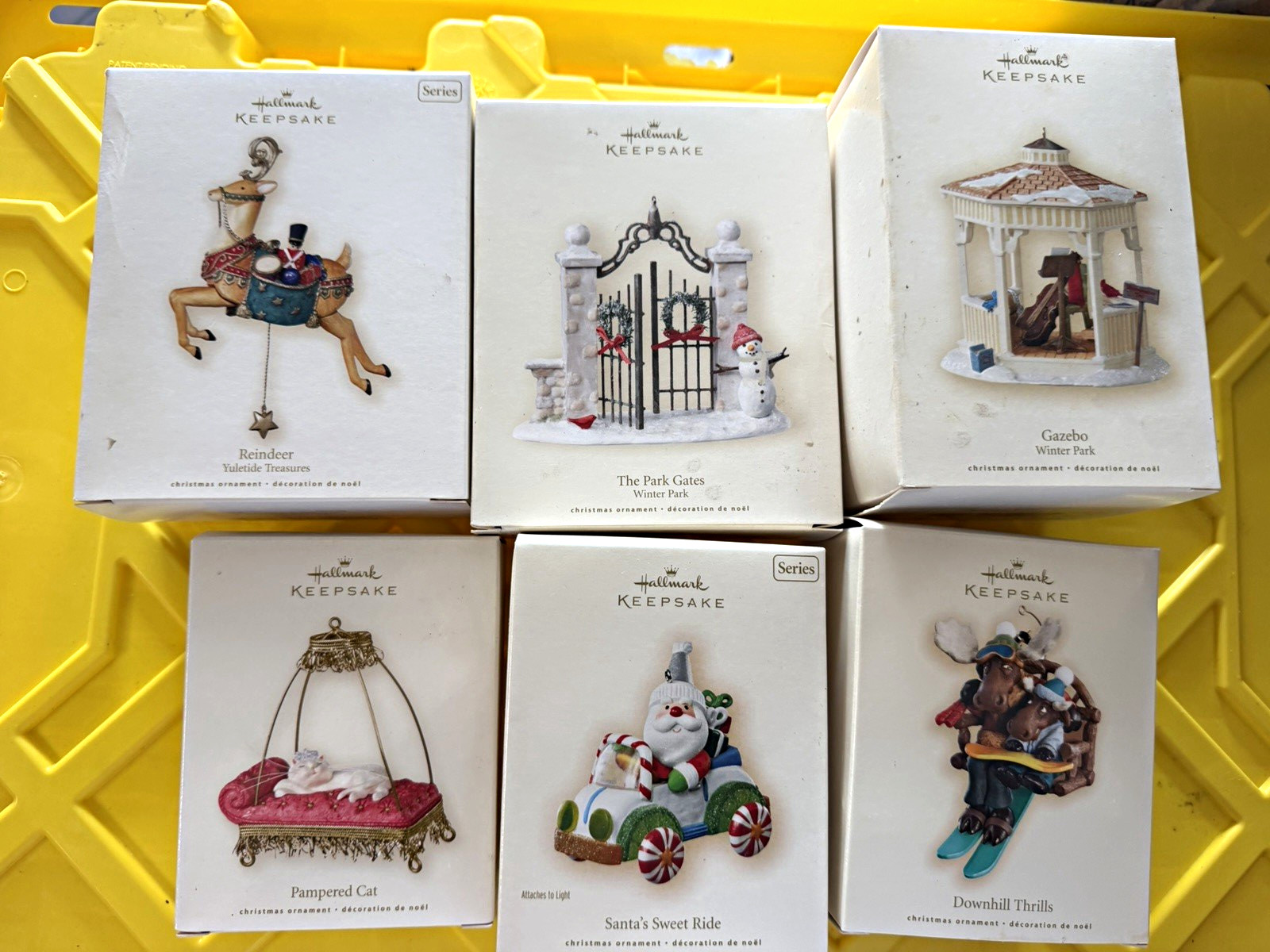 Hallmark Keepsake Christmas Ornament Lot of 6 Multicolor Hanging Holiday