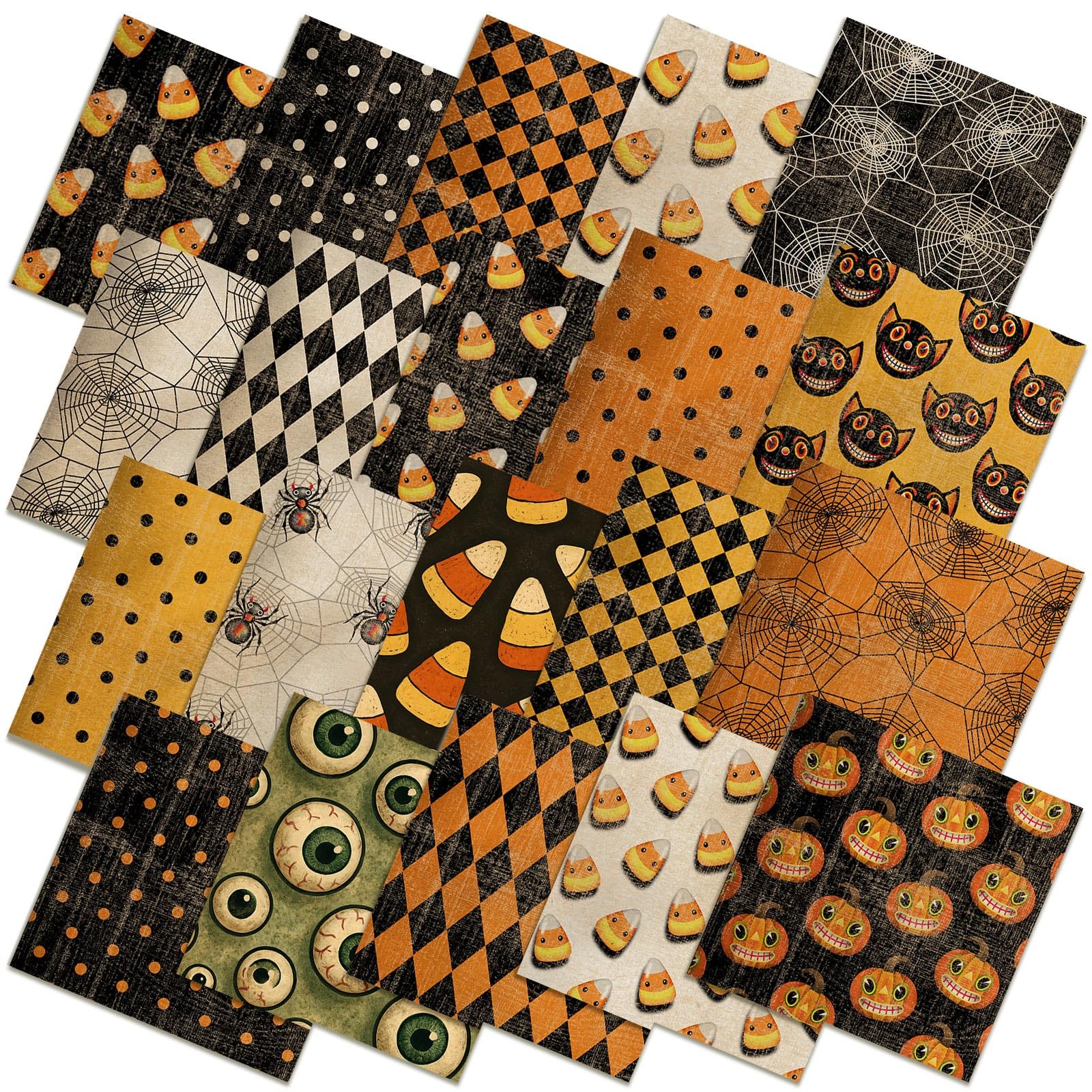 HunnmingRe 20 Pcs 10''x10'' Vintage 10 x 10 inches, Mainly Orange and Black HunnmingRe 20 Pcs 10''x10'' Vintage 10 x 10 inches, Mainly Orange and Black