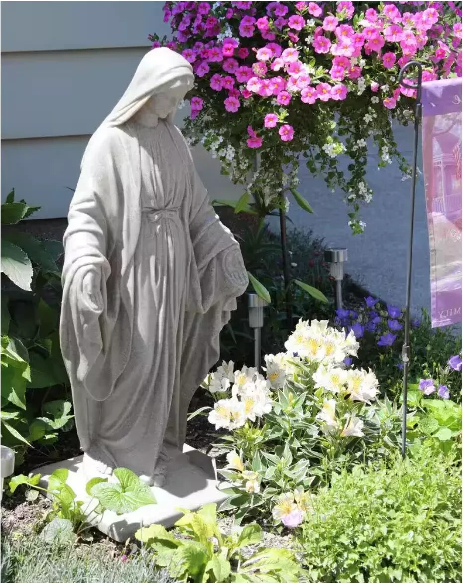 3\' Tall Virgin Mary Statue Granite Outdoor Religious Garden Sculpture Lawn 3\' Tall Virgin Mary Statue Granite Outdoor Religious Garden Sculpture Lawn