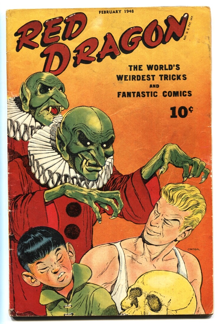 Red Dragon #2 1948- Rare and obscure - Horror Skull cover Red Dragon #2 1948- Rare and obscure - Horror Skull cover