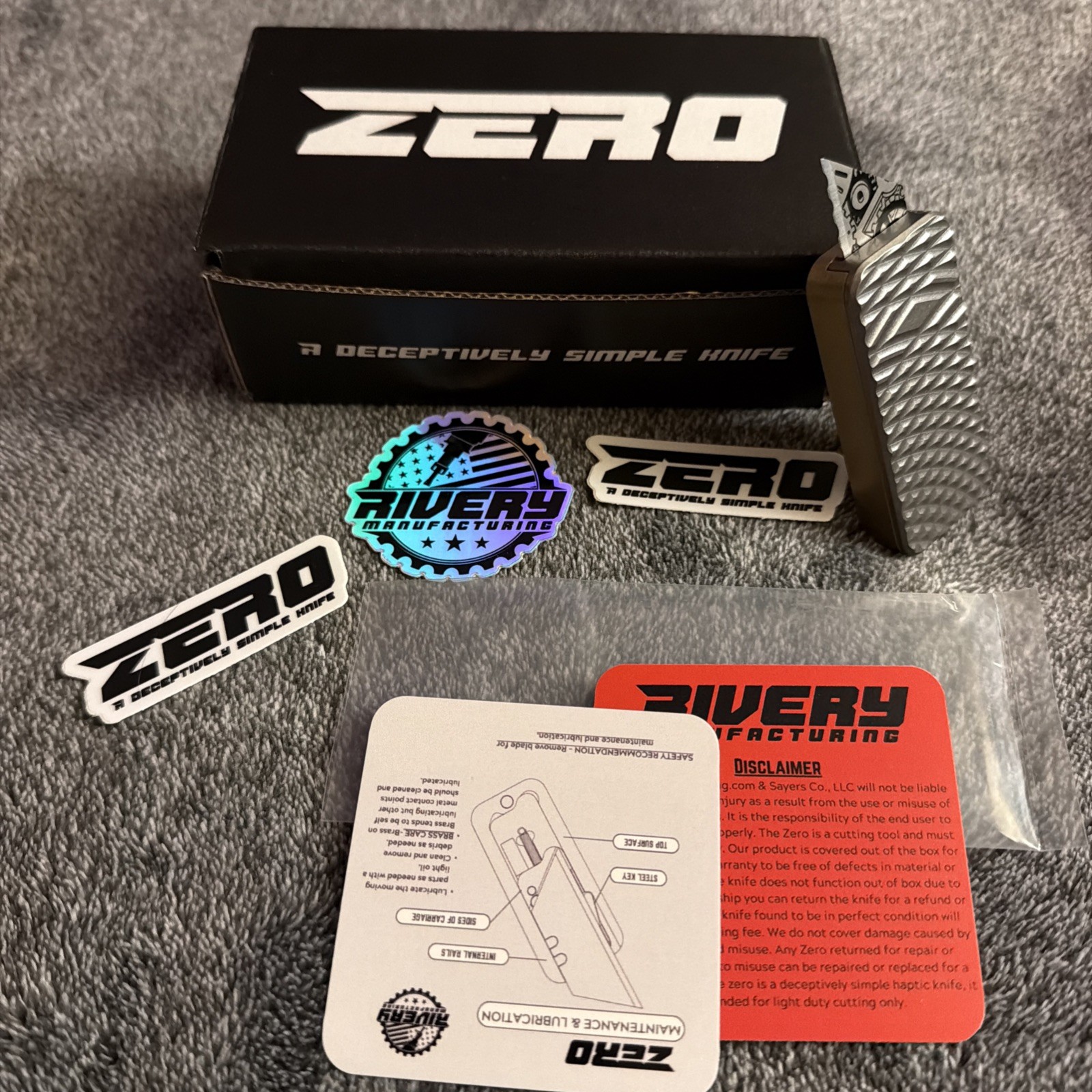 Rivery MFG Zero Ti Utility Knife – Brass Hybrid (Diamond Pattern) RARE SOLD OUT