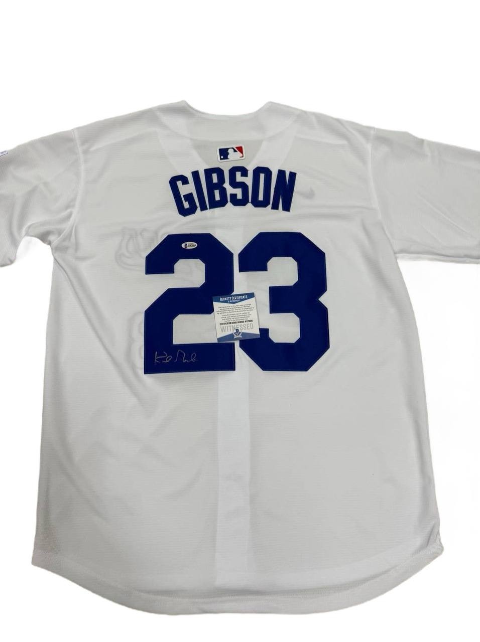 Kirk Gibson Los Angeles Dodgers #23 Autographed Baseball Jersey BAS COA Kirk Gibson Los Angeles Dodgers #23 Autographed Baseball Jersey BAS COA
