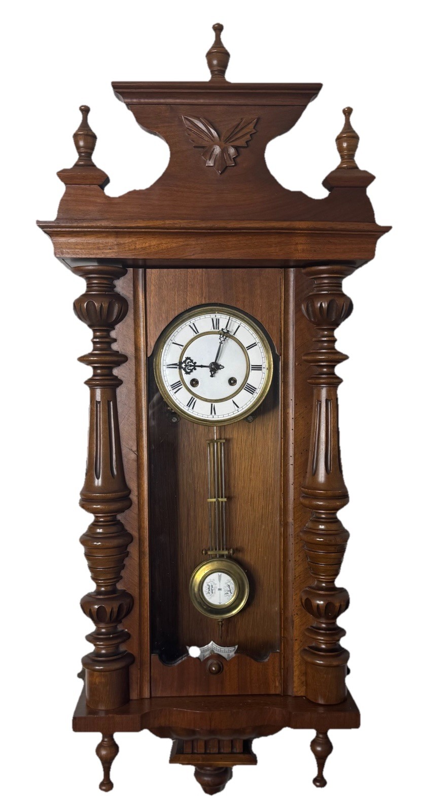 Antique 1880s Schlenker Kienzle Walnut Wall Clock Fully Serviced Antique 1880s Schlenker Kienzle Walnut Wall Clock Fully Serviced