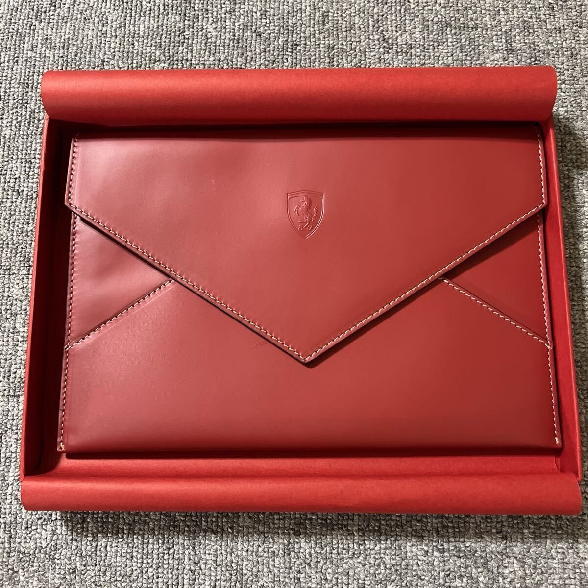 [Unused] Ferrari Red Leather Formula 1 F1 Club Document Holder Case w/ Box