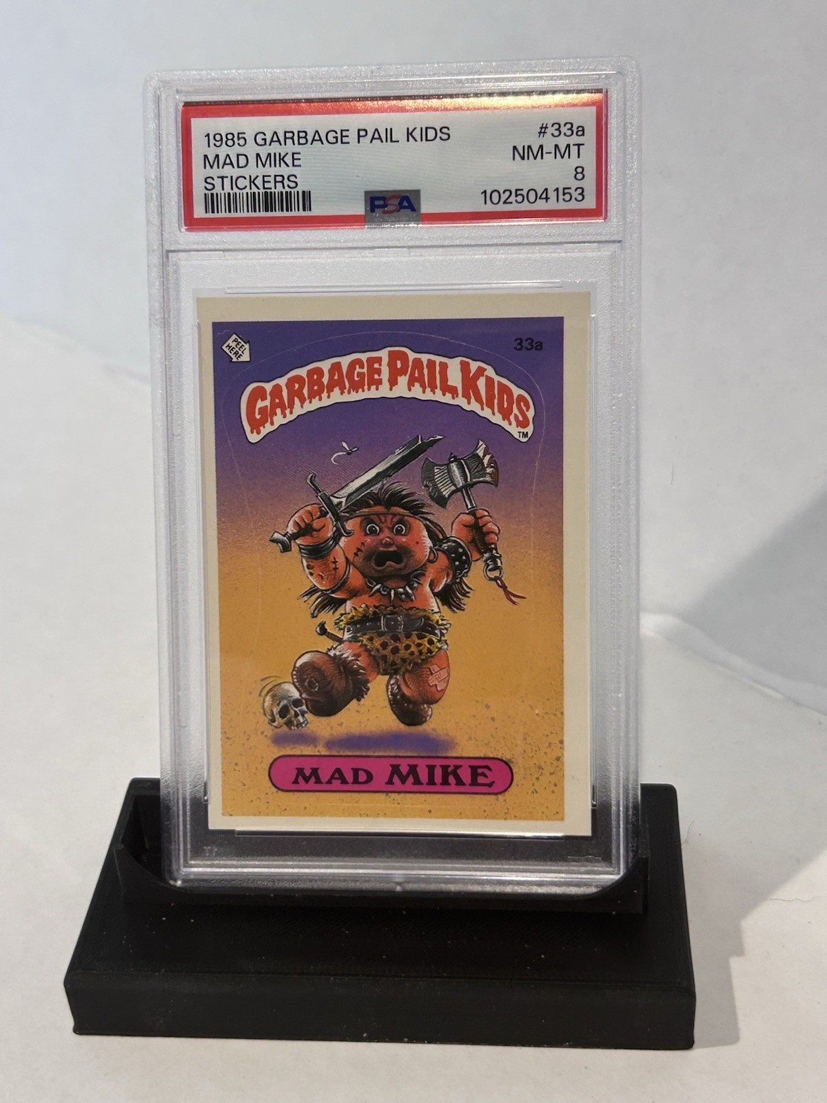 1985 Topps OS1 Garbage Pail Kids Series 1 Mad Mike 33a Matte Card PSA 8 NM-MT