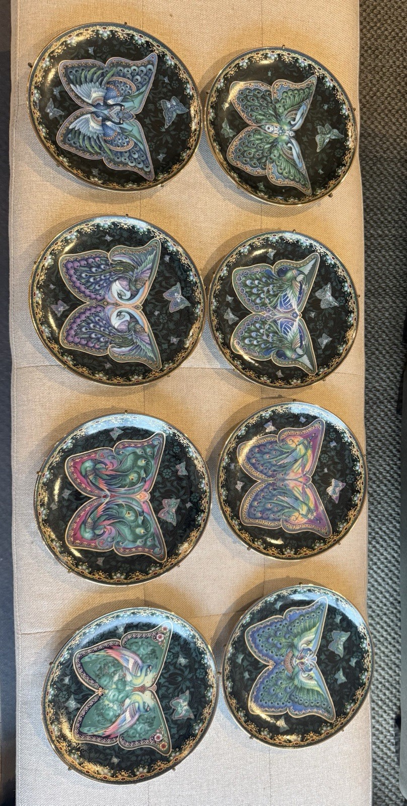 Bradford Exchange Enchanted Wings Oleg Gavrilov Butterfly Plates Full Set of 8