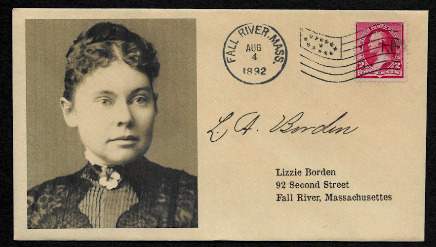 Lizzie Borden collector's envelope w original period stamp 125 years old OP1370 Lizzie Borden collector's envelope w original period stamp 125 years old OP1370