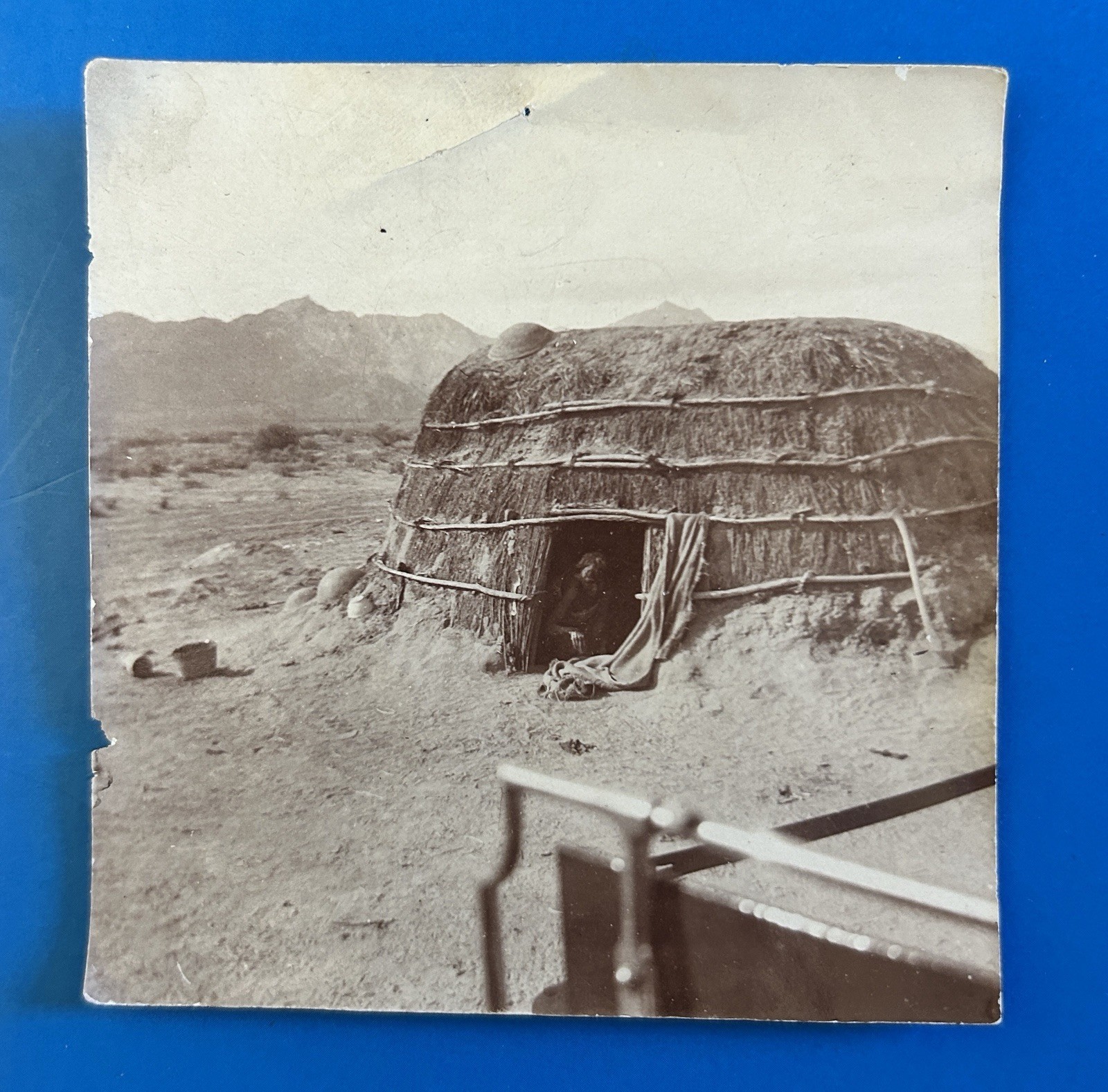Antique Native American Wikiup Apache Indian Dwelling Desert Photo c1900-1930