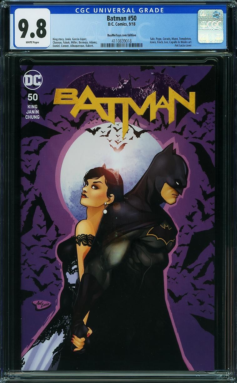 Batman 50 CGC 9.8 NM-MT WP Ant Lucia BuyMeToys Exclusive Catwoman DC 2018 Batman 50 CGC 9.8 NM-MT WP Ant Lucia BuyMeToys Exclusive Catwoman DC 2018