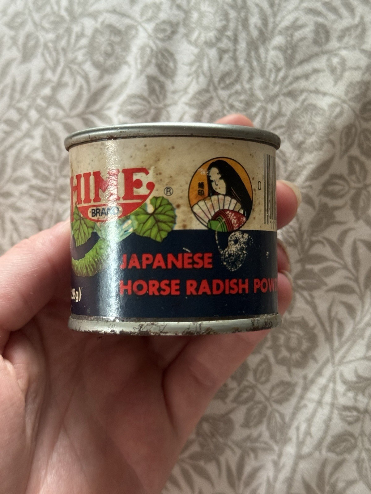 Rare Vintage 1970s Hime Brand Japanese Horseradish Powder Spice Tin Rare Vintage 1970s Hime Brand Japanese Horseradish Powder Spice Tin