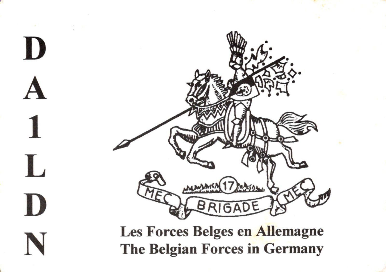The Belgian Forces In Germany DA1LDN QSL Radio Postcard