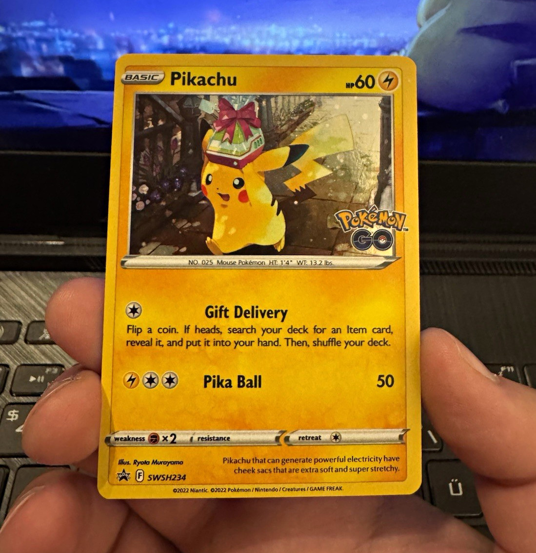 Pikachu SWSH234 Pokemon GO Promo Holo English 2022 Electric 60KP Card Pikachu SWSH234 Pokemon GO Promo Holo English 2022 Electric 60KP Card