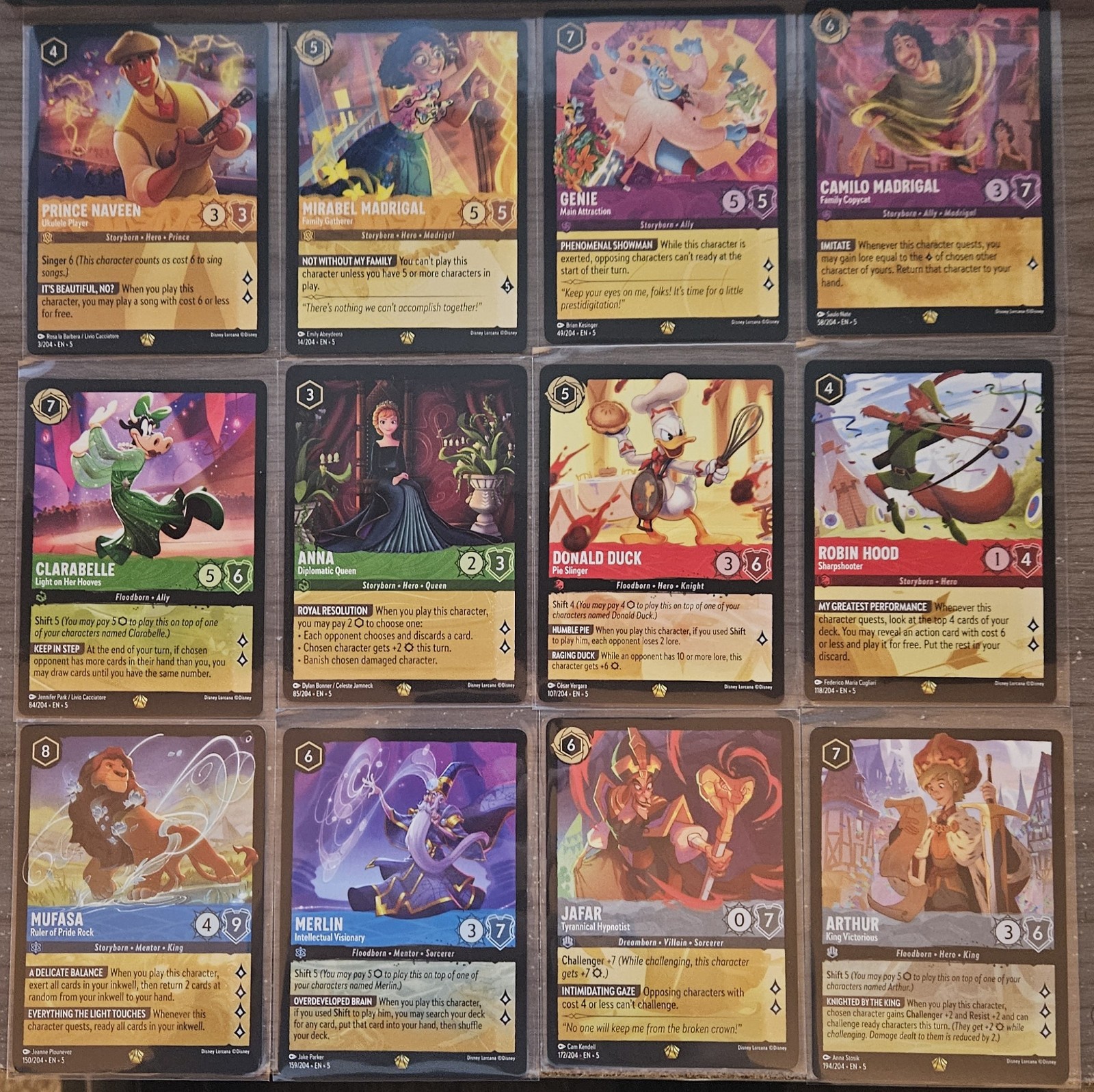 LORCANA #5 SHIMMERING SKIES COMPLETE BASE SET 1-204 NON FOIL SET. LORCANA #5 SHIMMERING SKIES COMPLETE BASE SET 1-204 NON FOIL SET.