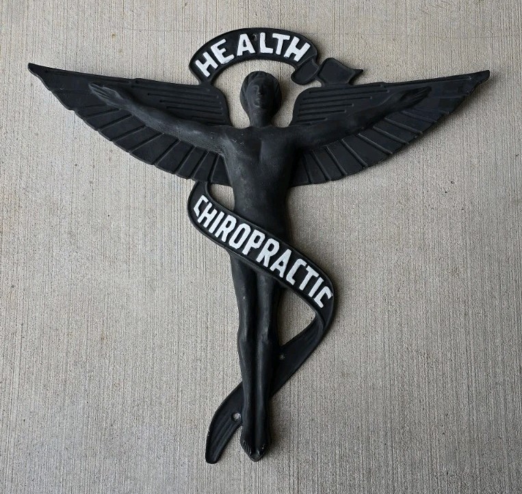 Vintage CHIROPRACTIC HEALTH Cast Metal Building Chiropractor Advertising RARE Vintage CHIROPRACTIC HEALTH Cast Metal Building Chiropractor Advertising RARE