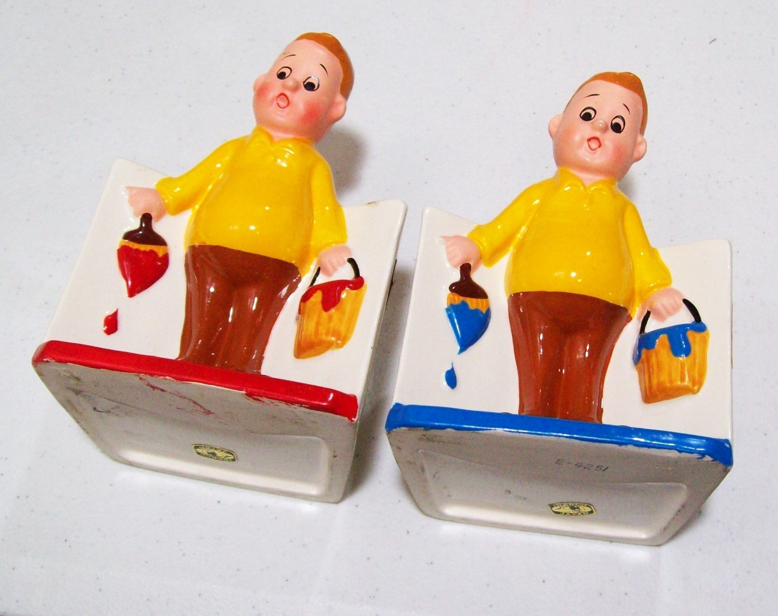TWO Planters Vintage 1950s Inarco Made in Japan NWT House Painting Husband TWO Planters Vintage 1950s Inarco Made in Japan NWT House Painting Husband
