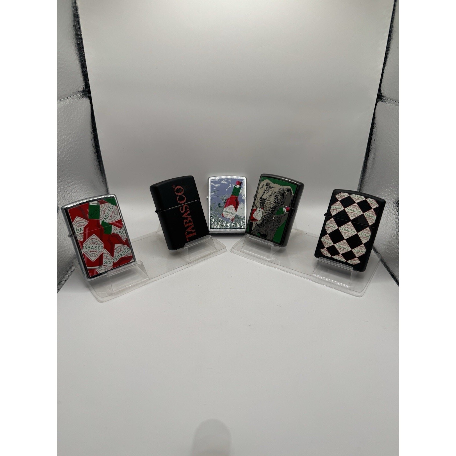 vintage, officially licensed Tabasco brand Zippo windproof lighters Lot