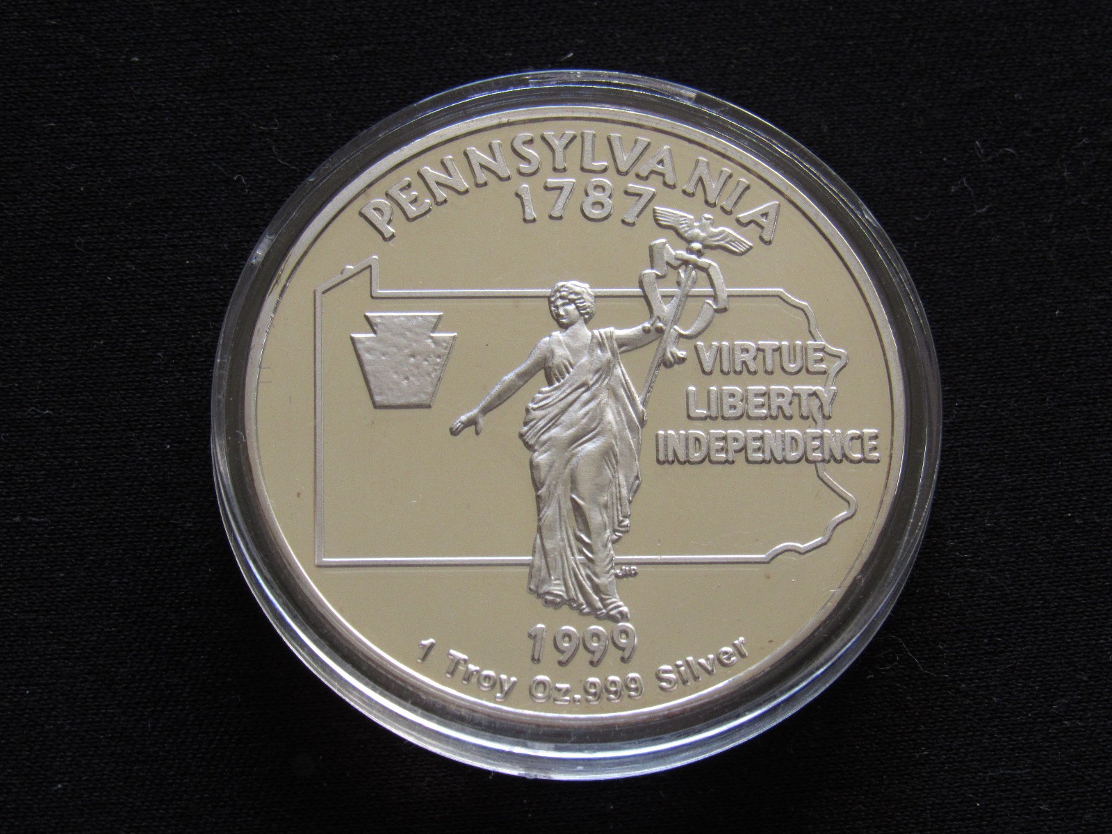 1 TROY OZ UNCIRCULATED PENNSYLVANIA.999 FINE SILVER CLAD STATEHOOD BULLION 1 TROY OZ UNCIRCULATED PENNSYLVANIA.999 FINE SILVER CLAD STATEHOOD BULLION