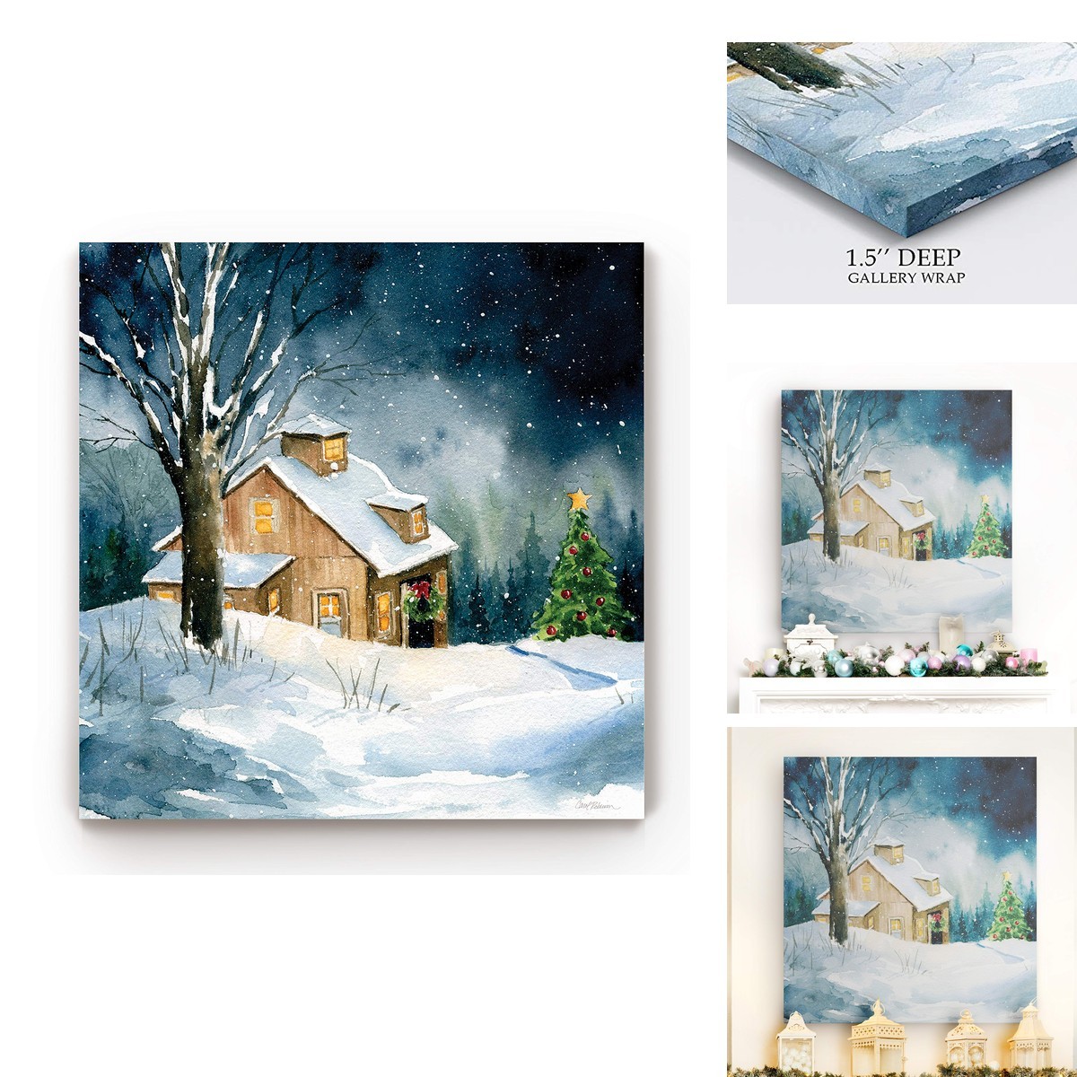 Renditions Gallery Farmhouse Carol Robinson Canvas Christmas Wall Art 24x24