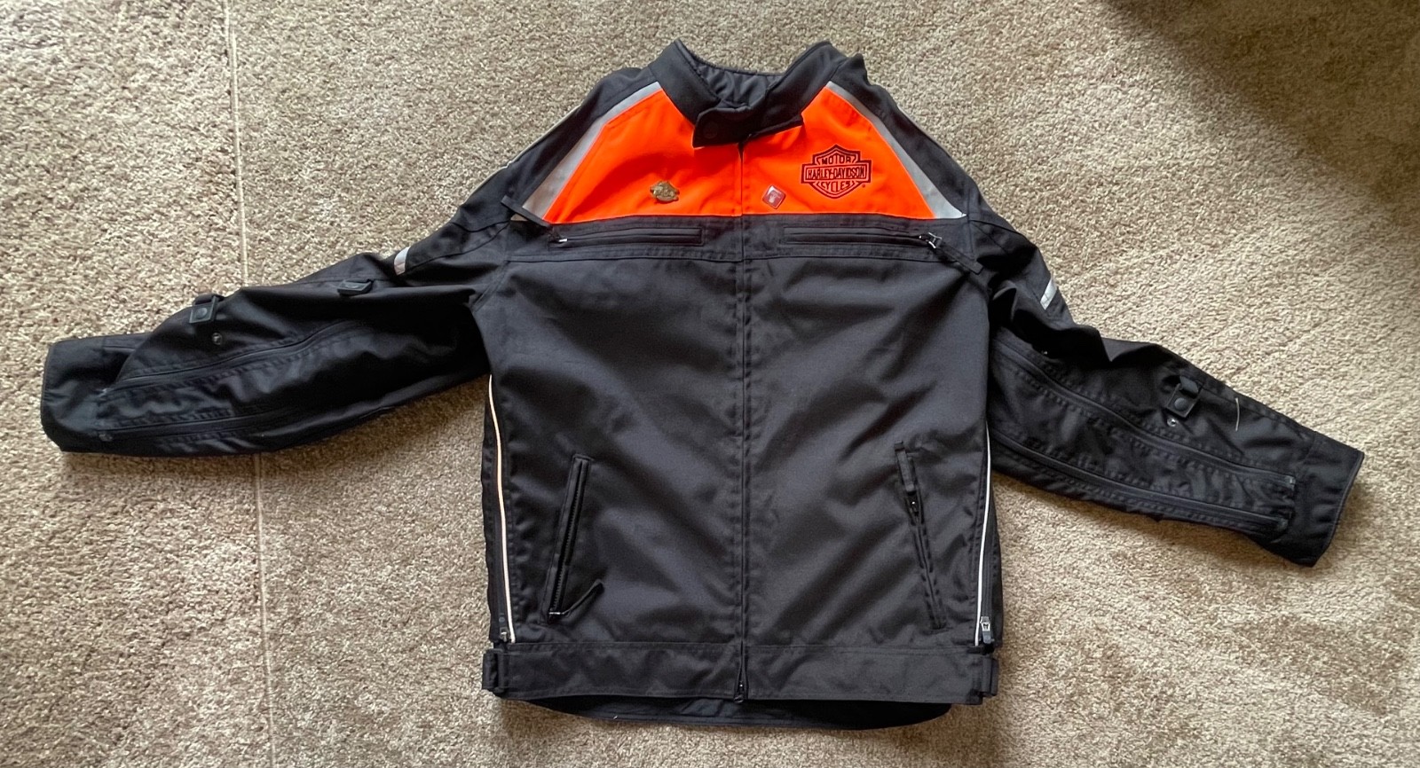 Harley Davidson FXRG Switchback Riding Jacket Mens 2XL Mesh Textile Vent Orange
