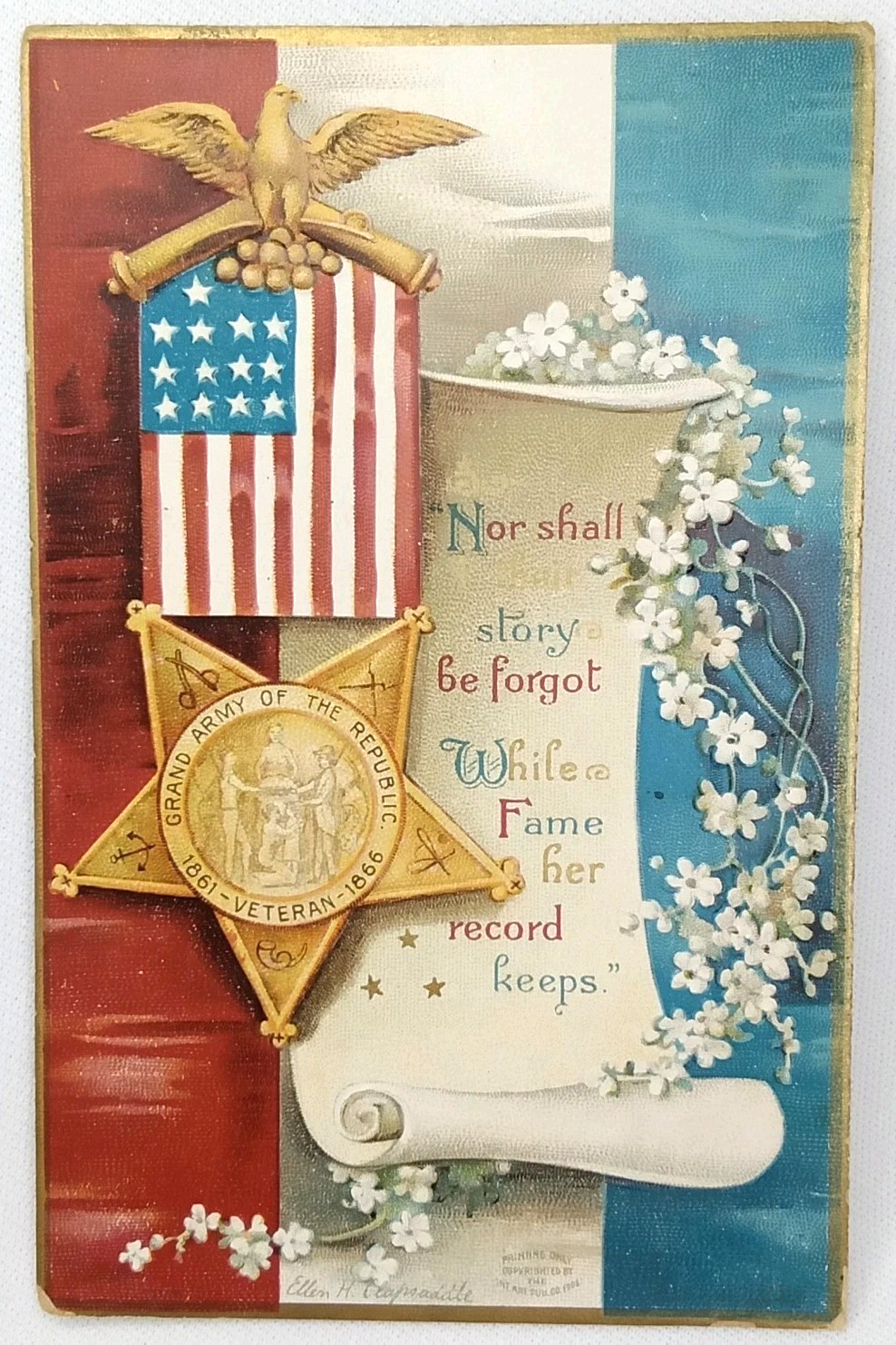 Antique 1908 Patriotic Postcard International Art Ellen Clapsaddle Unposted Antique 1908 Patriotic Postcard International Art Ellen Clapsaddle Unposted